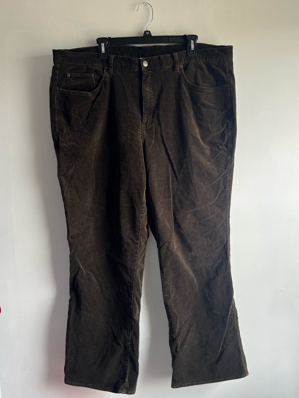 Venezia - Women's Dark Olive Corduroy Trousers - Relaxed Straight Leg